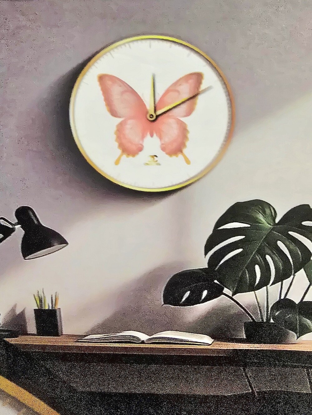 At Home CHANEL Butterfly 12" Decorative Wall Clock